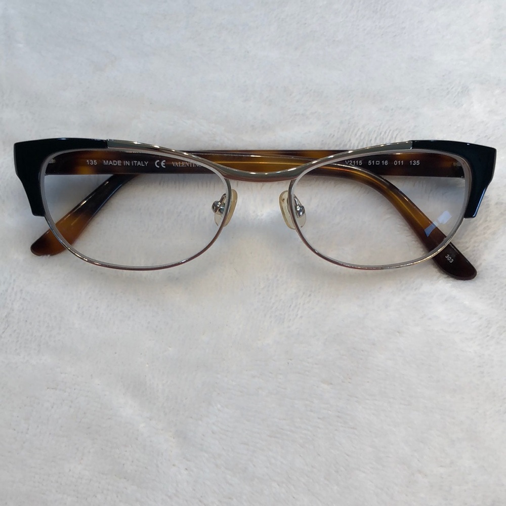 Valentino Rx Glasses Gold Black and Brown Cat Eye